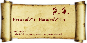 Hrncsár Honoráta névjegykártya